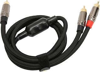 Cabo RCA 1 a 2 Y, RCA macho para duplo RCA macho Y divisor, RCA 1 a 2 Y cabo adaptador de subwoofer de áudio estéreo, cabo divisor de adaptador Y de alto-falante de áudio, para subwoofer, home theater