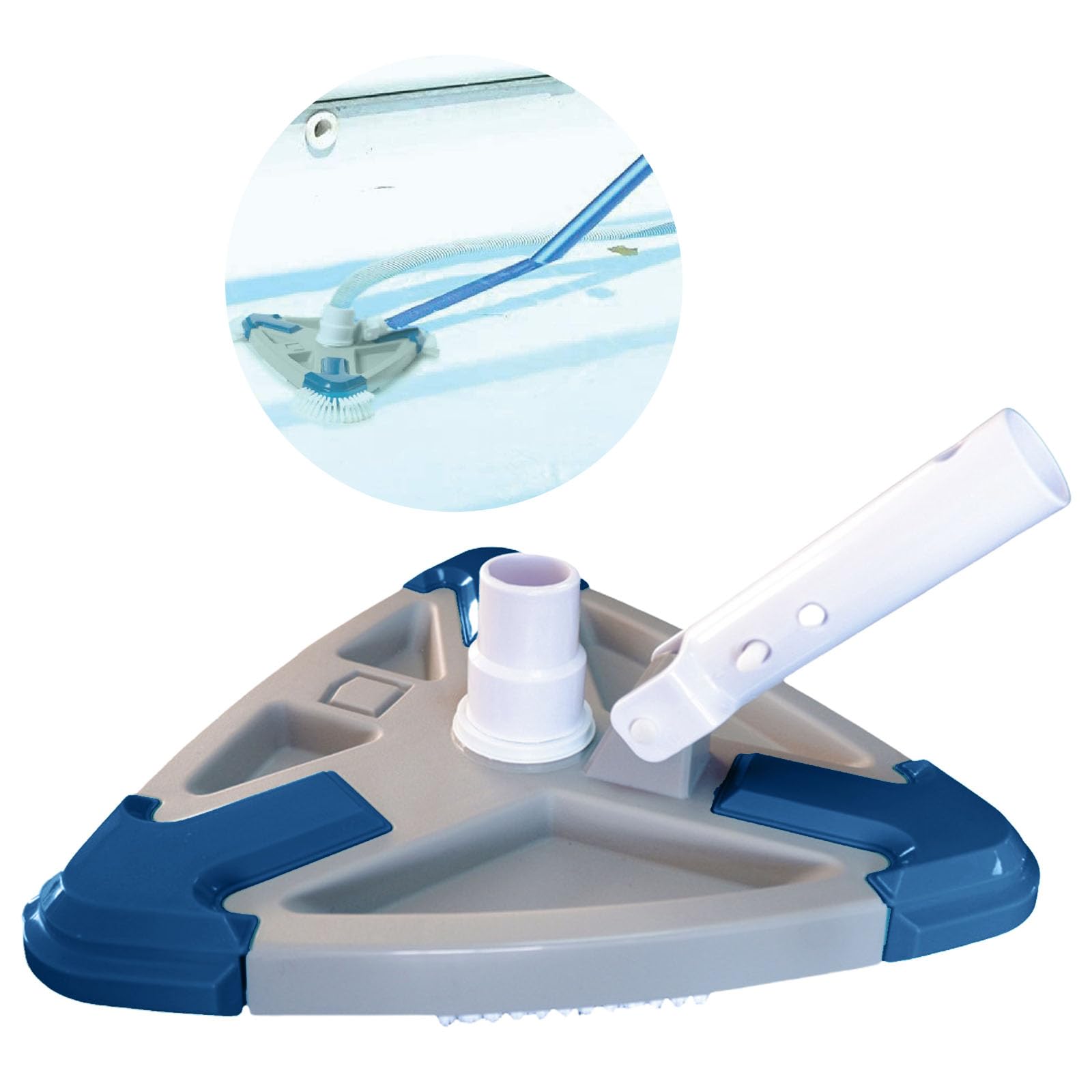 Montesy Upgrade eighted Triangular Pool Vacuum Head with Brush Handle for Pools Triangular Head