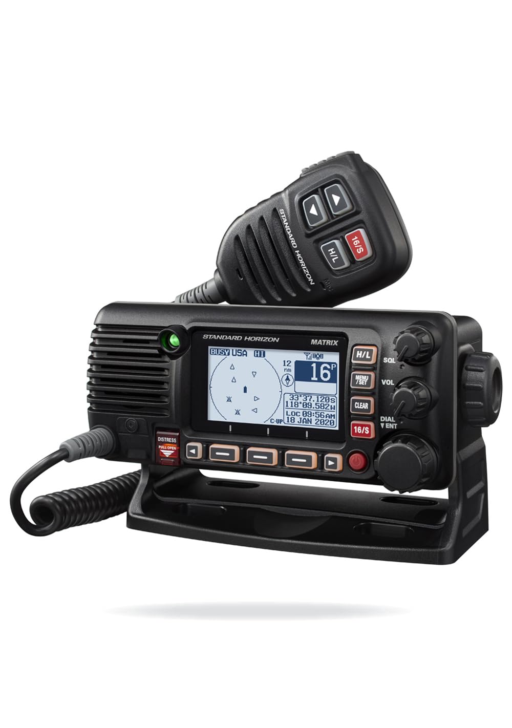 Standard Horizon GX2410GPS/E | Radio marina VHF a montaggio fisso | GPS integrato | DSC Classe D | Impermeabile IPX8 compatto | Comunicazioni di emergenza e sicurezza