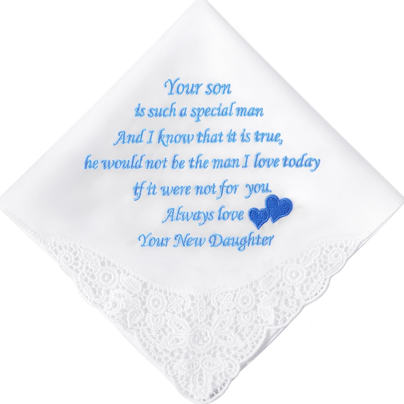 Wedding Handkerchiefs Mother Father of the Bride Gifts, Mother of the Groom Gifts Embroidered Hankies On Wedding Day-image-37