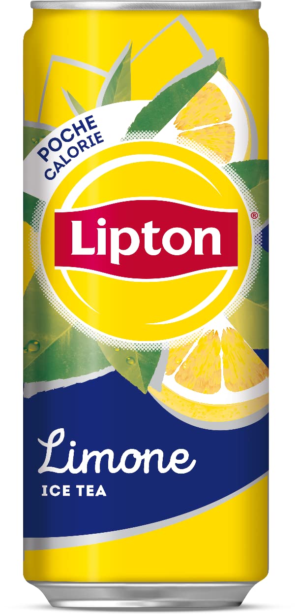 Lipton, Ice Tea, Tè Freddo al Gusto di Limone, Poche Calorie, con Stevia, Formato Sleek da 24x0,33L