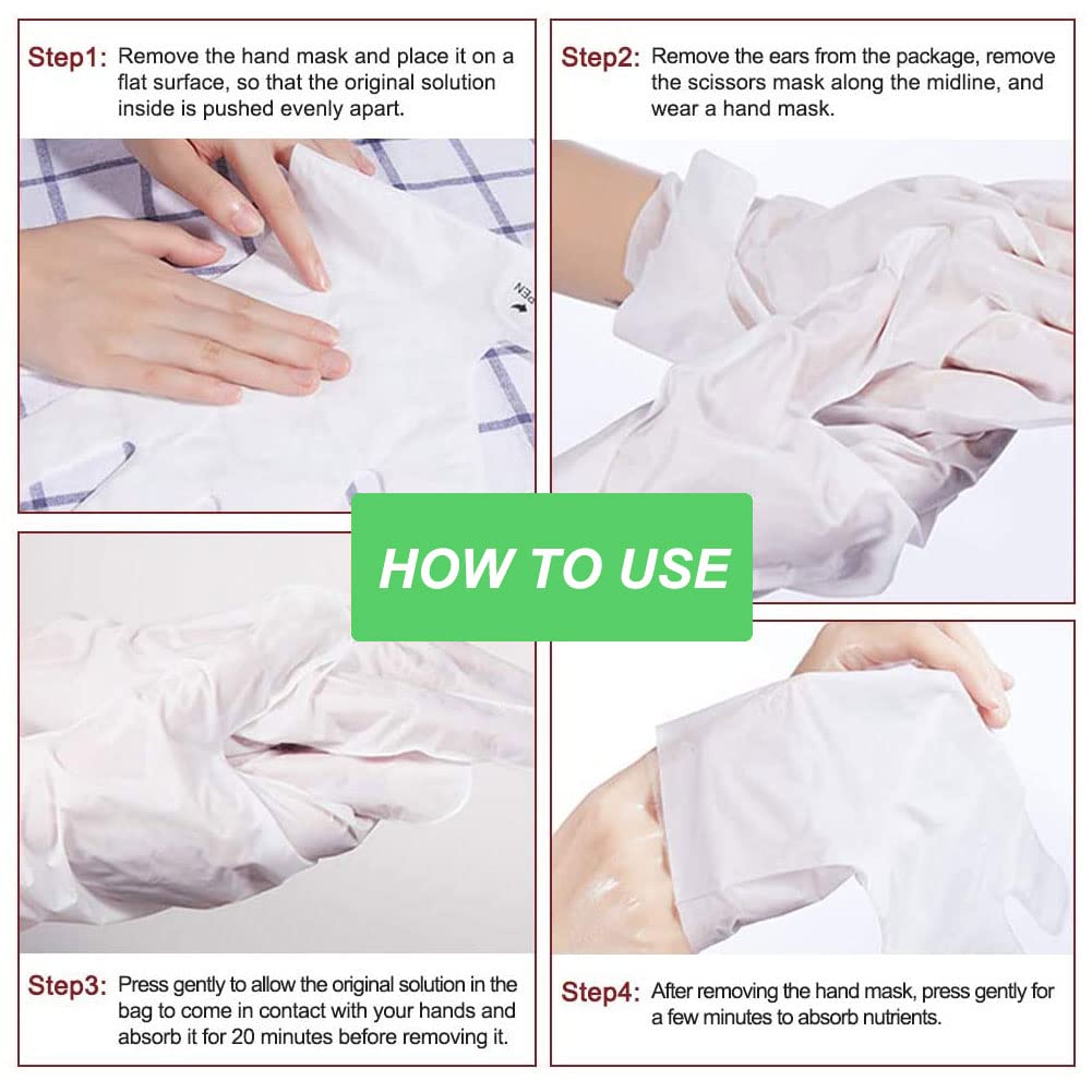 5 paia di guanti idratanti, maschere per mani esfolianti, cura delle mani morbida, per mani secche e screpolate (miele latte)
