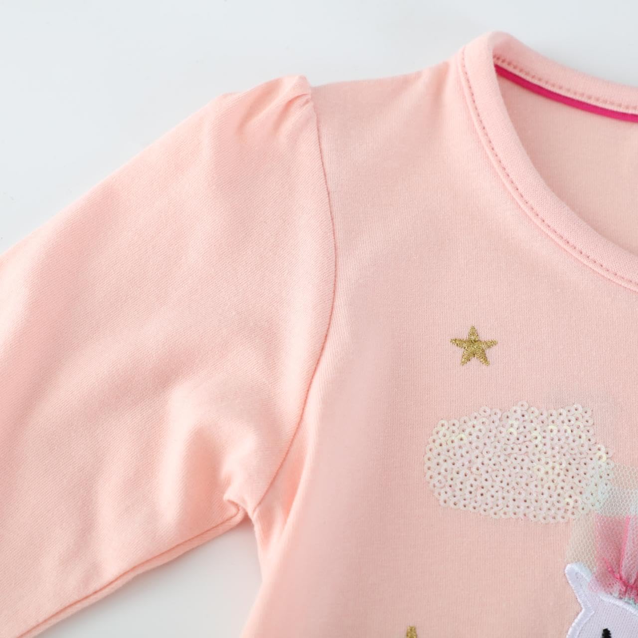 FreeLu Girls Christmas Dresses Longsleeve Cartoon Dress Striped Casual Cotton T-Shirt - Image 4