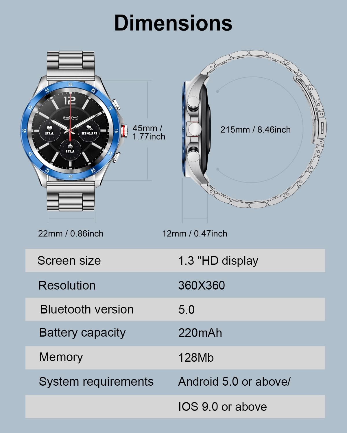 Smartwatch Uomo con Chiamata Bluetooth e Risposta Vivavoce, Orologio Fitness Impermeabile con Cardiofrequenzimetro, SpO2, Notifiche Messaggi, Contapassi, Cronometro Orologio Sportivo per Android iOS Smartwatch Uomo con Chiamata Bluetooth e Risposta Vivavoce, Orologio Fitness Impermeabile con Cardiofrequenzimetro, SpO2, Notifiche Messaggi, Contapassi, Cronometro Orologio Sportivo per Android iOS