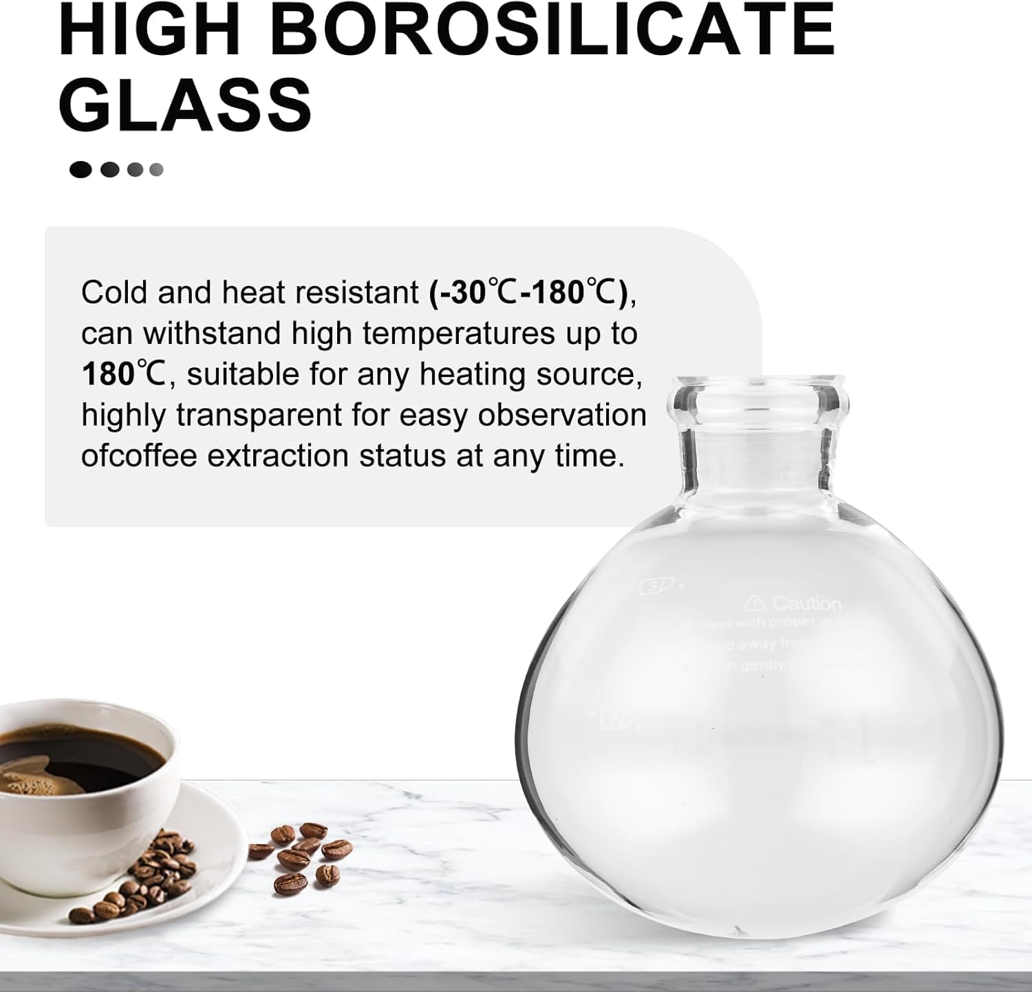 YUCHENGTECH Syphon Kaffeemaschine Kaffee Siphon, Glas, 5 Tassen, 600ml