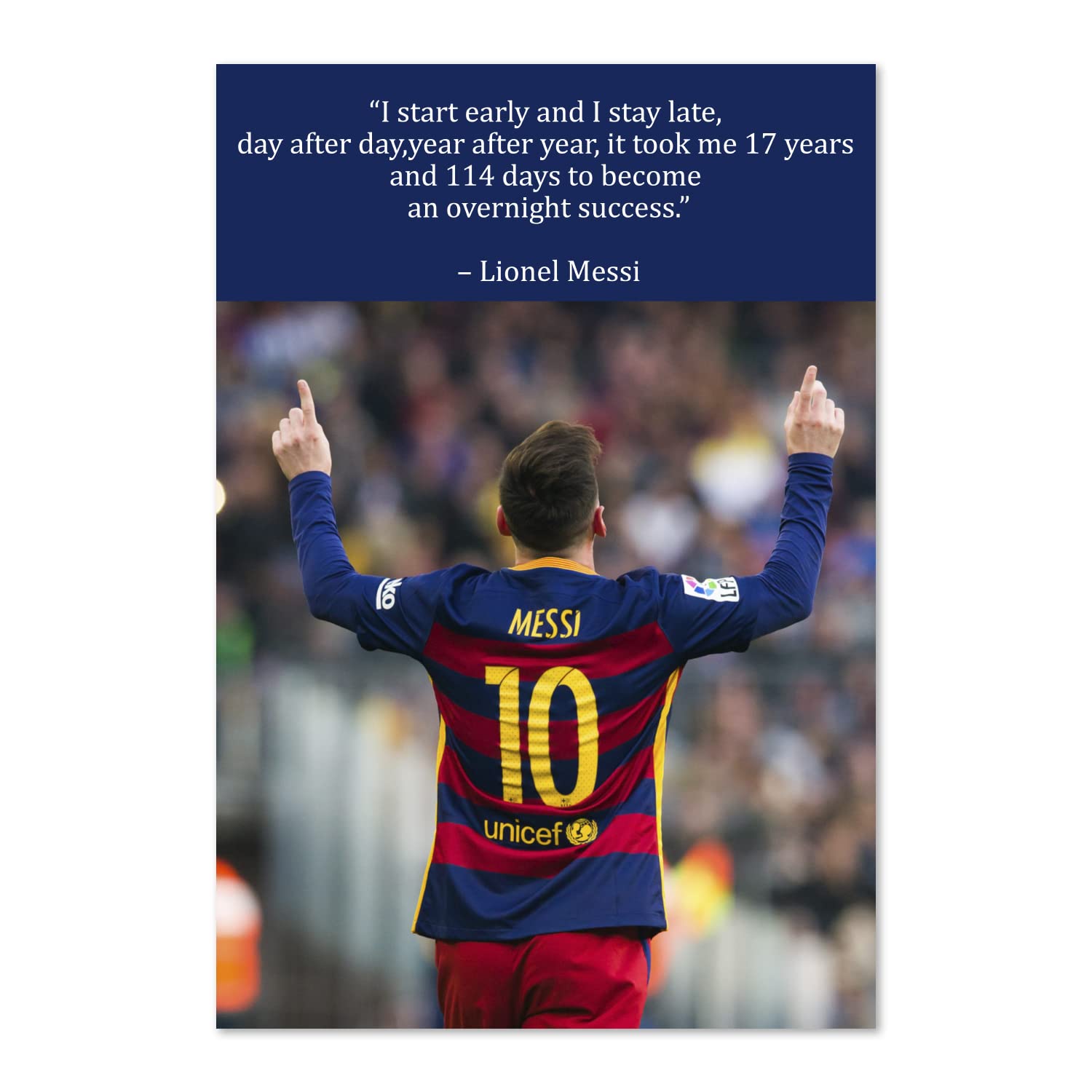 Soccer Superstar Lionel Messi Poster 01 | Football Star Soccer Legend Wall Art Print, Motivational Sports Poster for Gym Office Home Decor, Man Cave