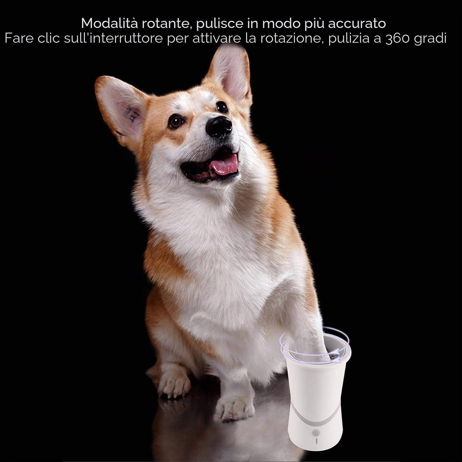 Pulisci Zampe per Cani Automatico Ricaricabile con Pressione Acqua Regolabile e Pulizia Profonda per Uso Domestico Accessorio Cane Efficiente e Silenzioso