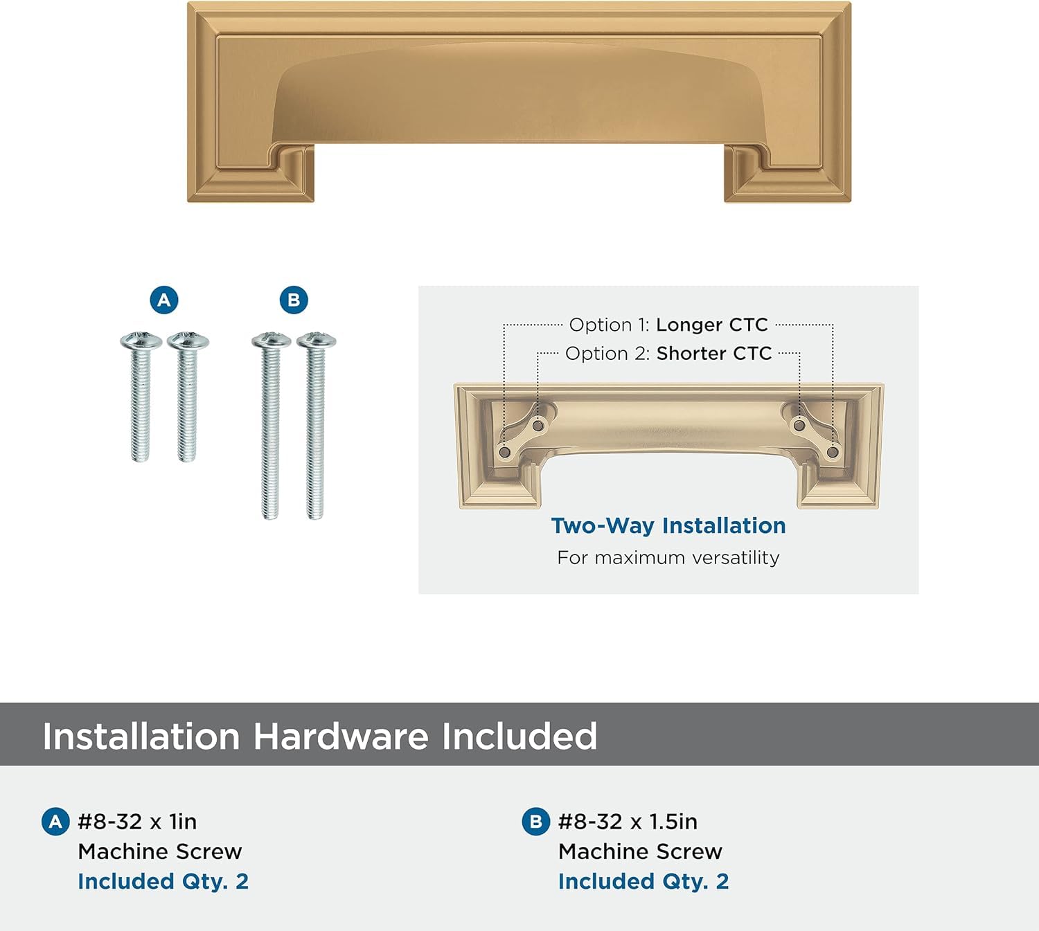 Amerock, Champagne Bronze, 3 & 3-3/4 in. Center-to-Center - Image 4