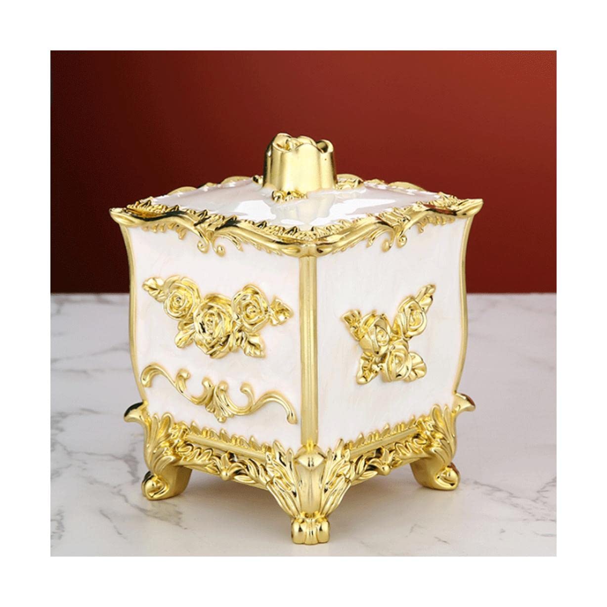 Wdwdw Gold White Toothpicks Dispenser Toothpick Box Acrylic Plated Holder Thickening With Lid Container Retro Case