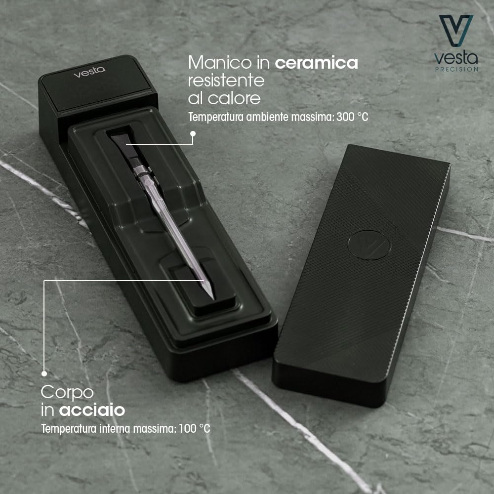 Vesta Precision Termometro Wireless per Barbecue Vestemp BP20 | Sonda di Cottura Intelligente con Bluetooth e Wi-Fi, display LED, Lavabile in Lavastoviglie, Durata della Batteria di 72h