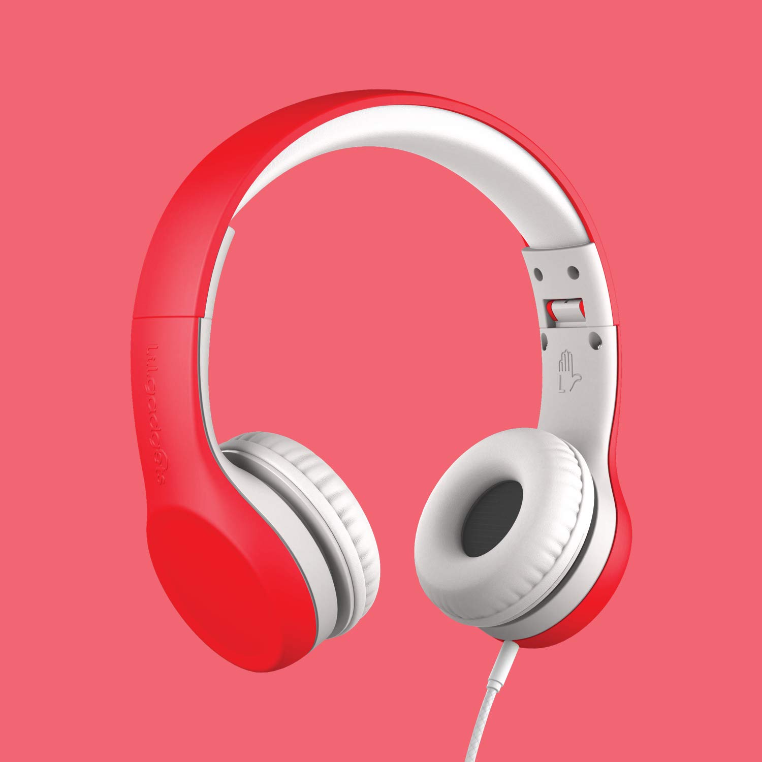 LilGadgets Connect+ Kids Premium Volume Limited Casque Filaire avec Port Shareport et Microphone intégré pour Enfants Rouge