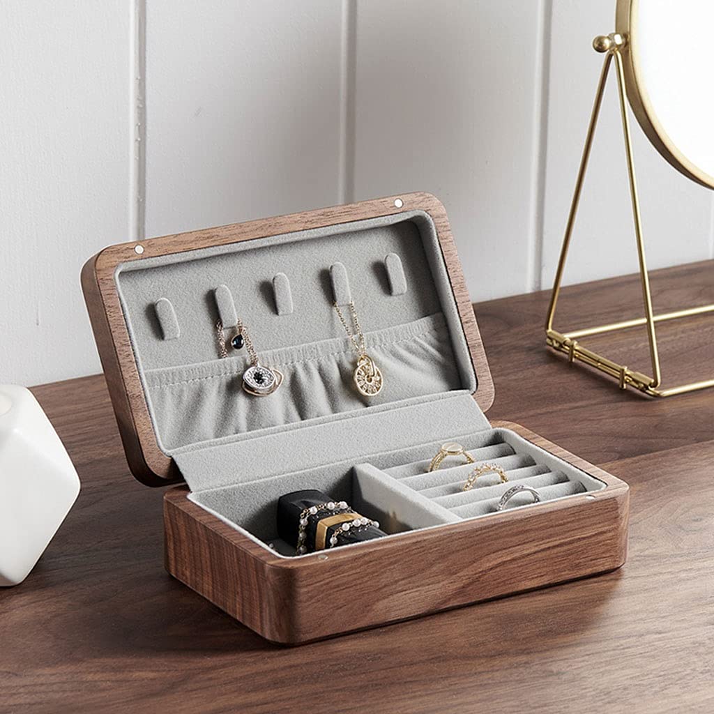 szkatułka na biżuterię Biżuteria Box Litle Wood Jewelry Organizer Box Naszyjnik Kolczyki Pierścień Podróż Przenośne Akcesoria Pudełko Pudełko Pudełko Idealny prezent dla dziewczynek i pań
