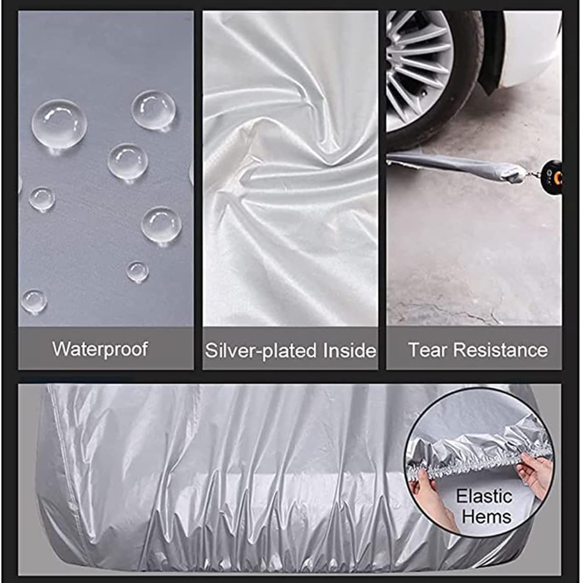 Copriauto Impermeabile for Porsche 992 T3 Touring 2022 2023 2024 2025 2026, Coperture Esterne in Tessuto Oxford Traspirante Protezione da Pioggia, Sole e Polvere Antivento, Argento