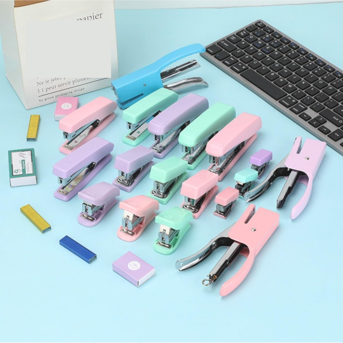 Spillatrice Pinzatrice Ufficio Pinza for Rilegatura Classica Cucitrice Manuale Confezionatrice Salva-Lavoro Piccola Rilegatrice for Ufficio Cucitrice per Scrivania(Pink)