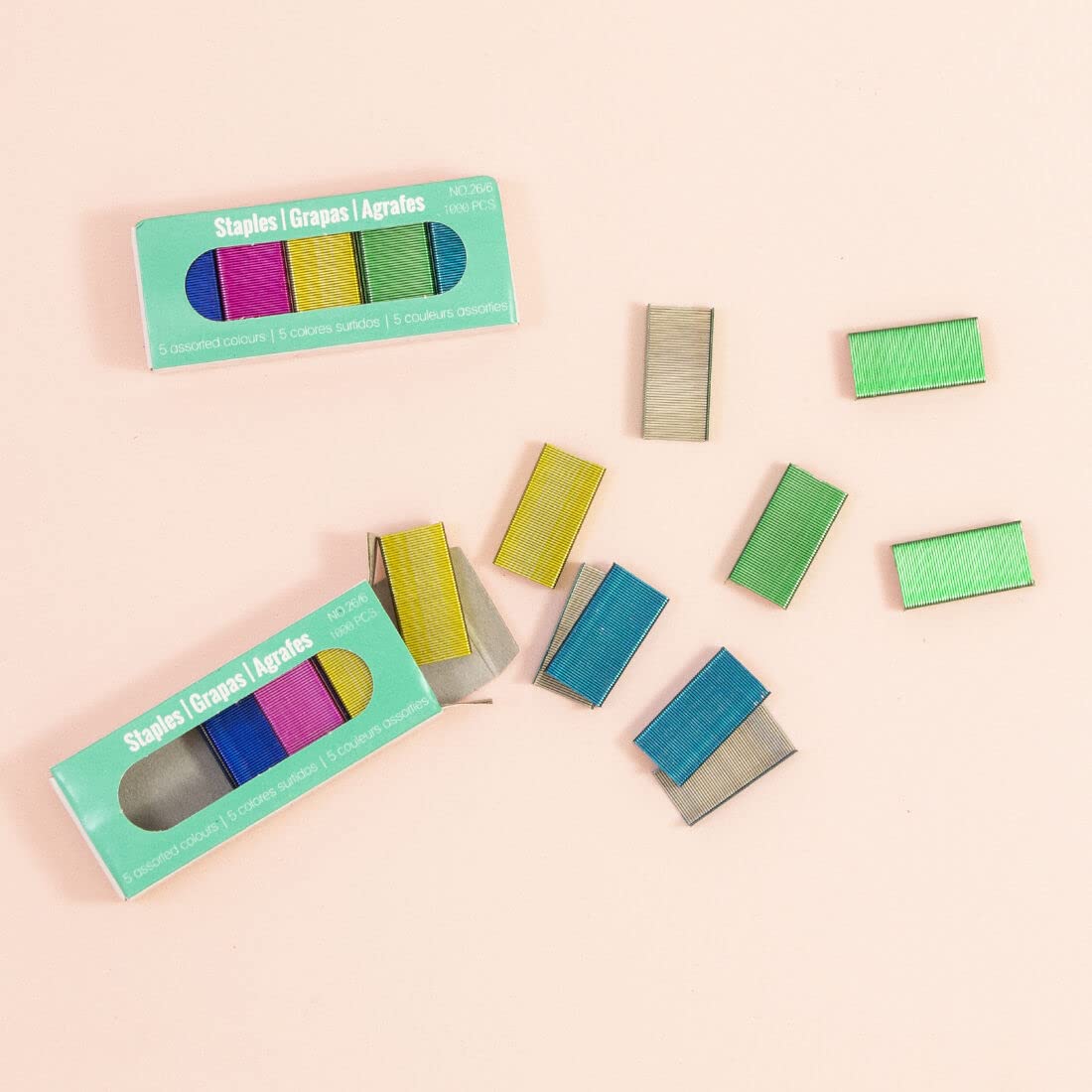 Craftelier Magnetische nietmachine speciaal voor papier, foto's en scrapbooking-materialen en knutselwerk, 1000 nietjes inbegrepen, turquoise