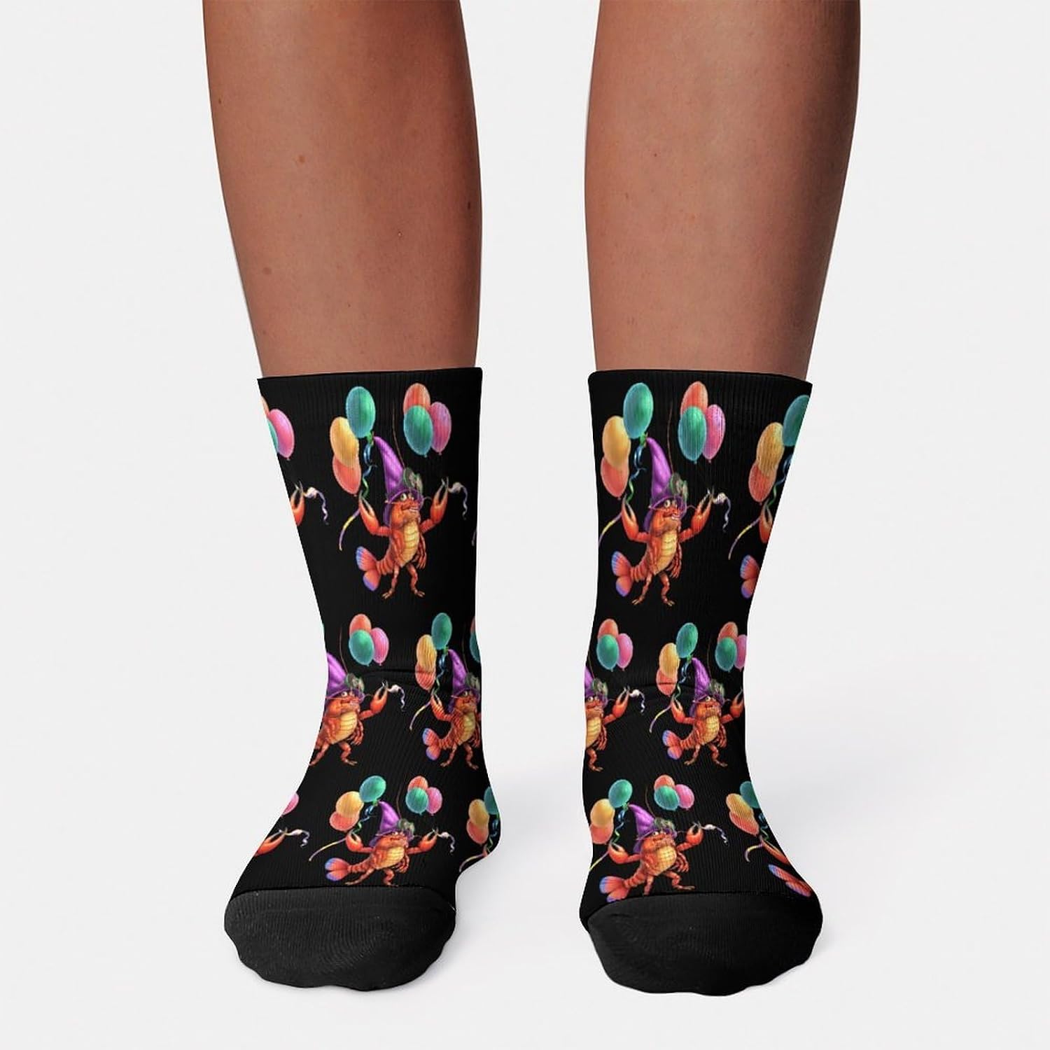 Mardi And Gras Crawfish Knee High Socks Athletic Long Stockings Sport Casual Crew Tube Sock Boot