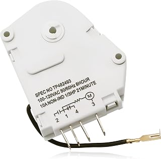 PartsBroz W10822278 Defrost Timer - Compatible With Whirlpool Kenmore Amana KitchenAid Refrigerator Freezer - Replaces 482493 AP5985208 PS11723171 945513 482489 548044 W10740039 Y0056627