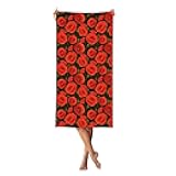 Longzehao Peach Skin Velvet Quick Dry Lightweight Poppy Flowers Print Beach Towel for Beach,Bath,Pool,Gym,Yoga