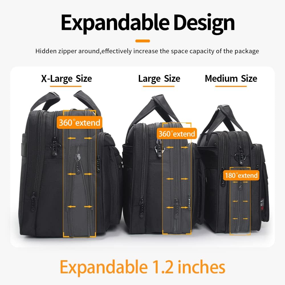 Large Briefcases For Men Canvas Tote Bag 15.6 Inch 17 Inch 19 Inch Laptop Case Work Bags Office Messenger Bag