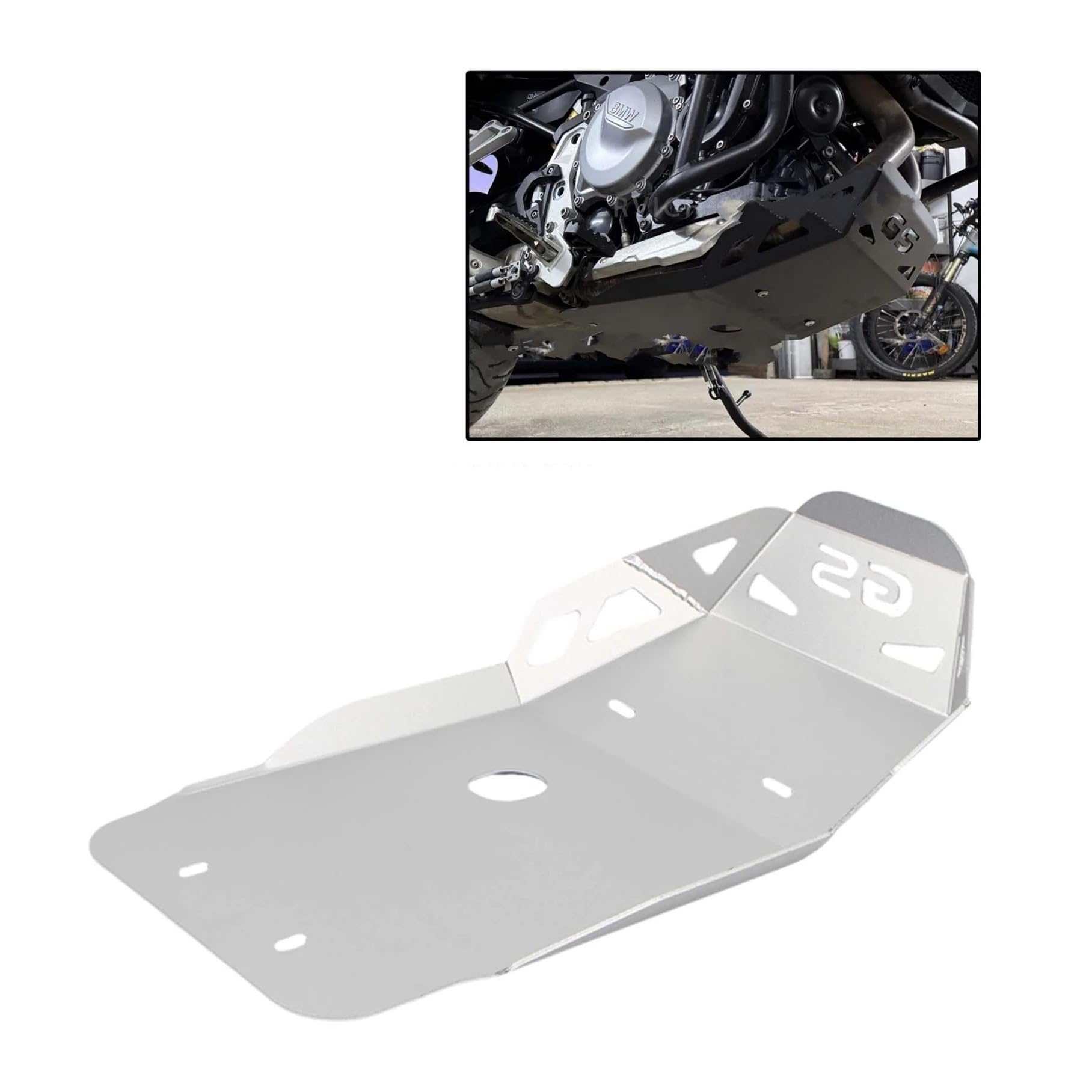 Placa Deslizamiento Motocicleta para BMW para F800GS 2024 2025 2026 Cubierta Protectora De Placa Deslizamiento del Chasis Motor La Motocicleta(Negro)