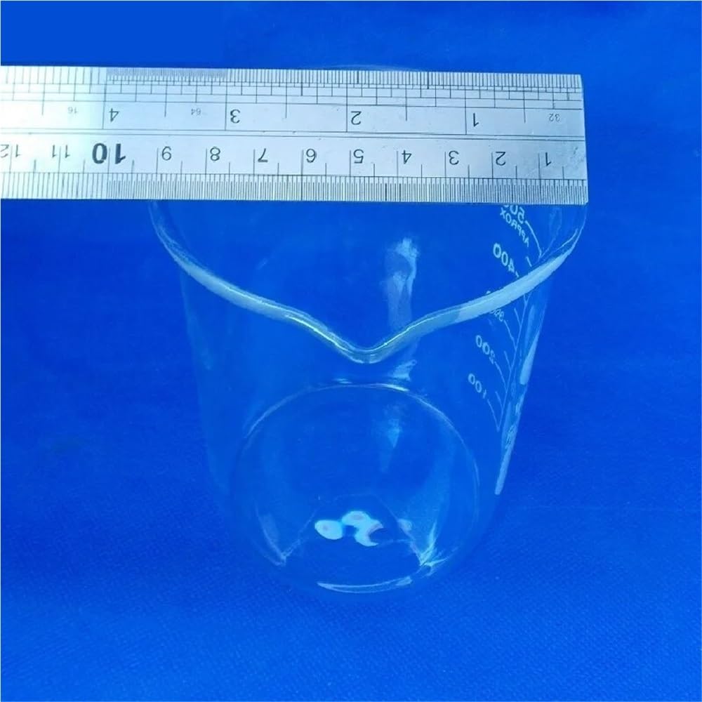 Borosilicate Glass Beaker, Laboratoryjna zlewka z wylewką o pojemności 500 ml, przezroczystego szkła borokrzemianowego
