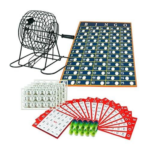 Tradeopia Premium Bingo Set with Metal Cage (Black) | Complete 7