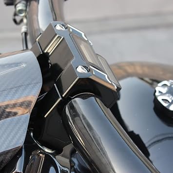 POWER JAMES Chrome 1.25 1 1/4 Inch Straight Handlebar Risers Kit with Gauge Cutout Clamp Cover for Harley 2018 19 20 21 22 23 Breakout FXBR/S