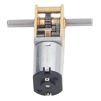 Pomya DC12V 27RPM Dual Shaft Gear Motor, 1218N20 Micro Brushed DC Gear Reduction Motor with Fixed Mounting Bracket, Low Speed High Torque Metal for DIY Robotics and