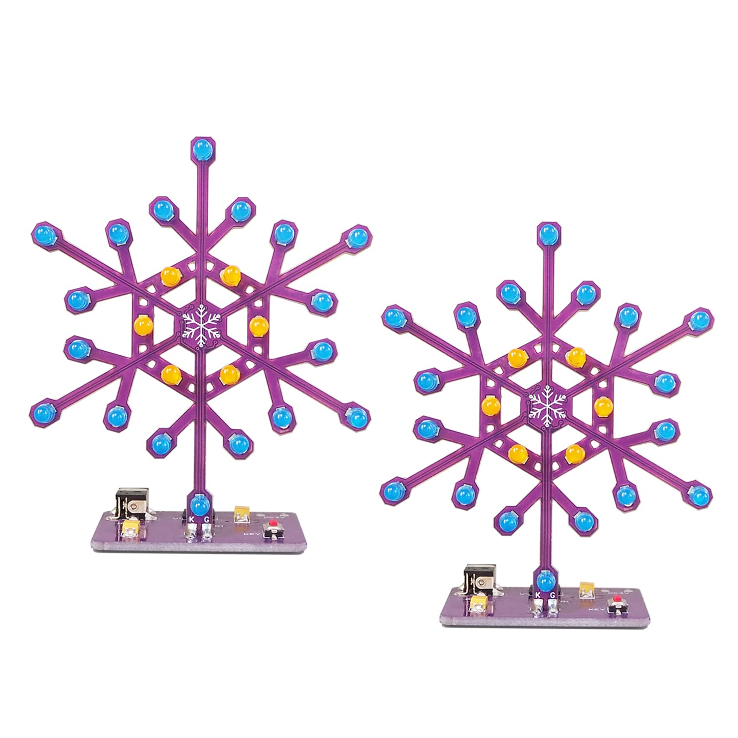 VOGURTIME Soldering Practice Kit Snowflake Shaped LED Project Kit for School and Home Teaching Learning Electronic, Ideal Gift for Family and Friends,