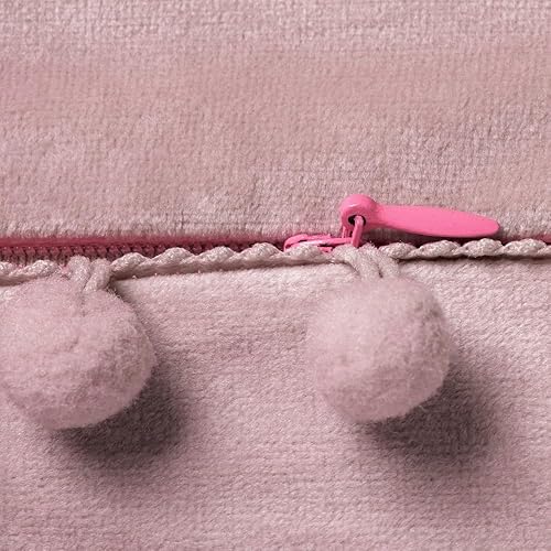 Miniatura 3 de 2 fundas para cojín decorativo de terciopelo con pompones
