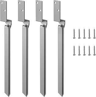 Forever Speed 4er Set Einschlaghülse Schaukel Bodenanker,50.5 * 4CM Einschlagbodenhülse aus Feuerverzinkt Stahl,Korrosionsschutz Erdanker Bodenanker für Schaukel & Gartenhaus