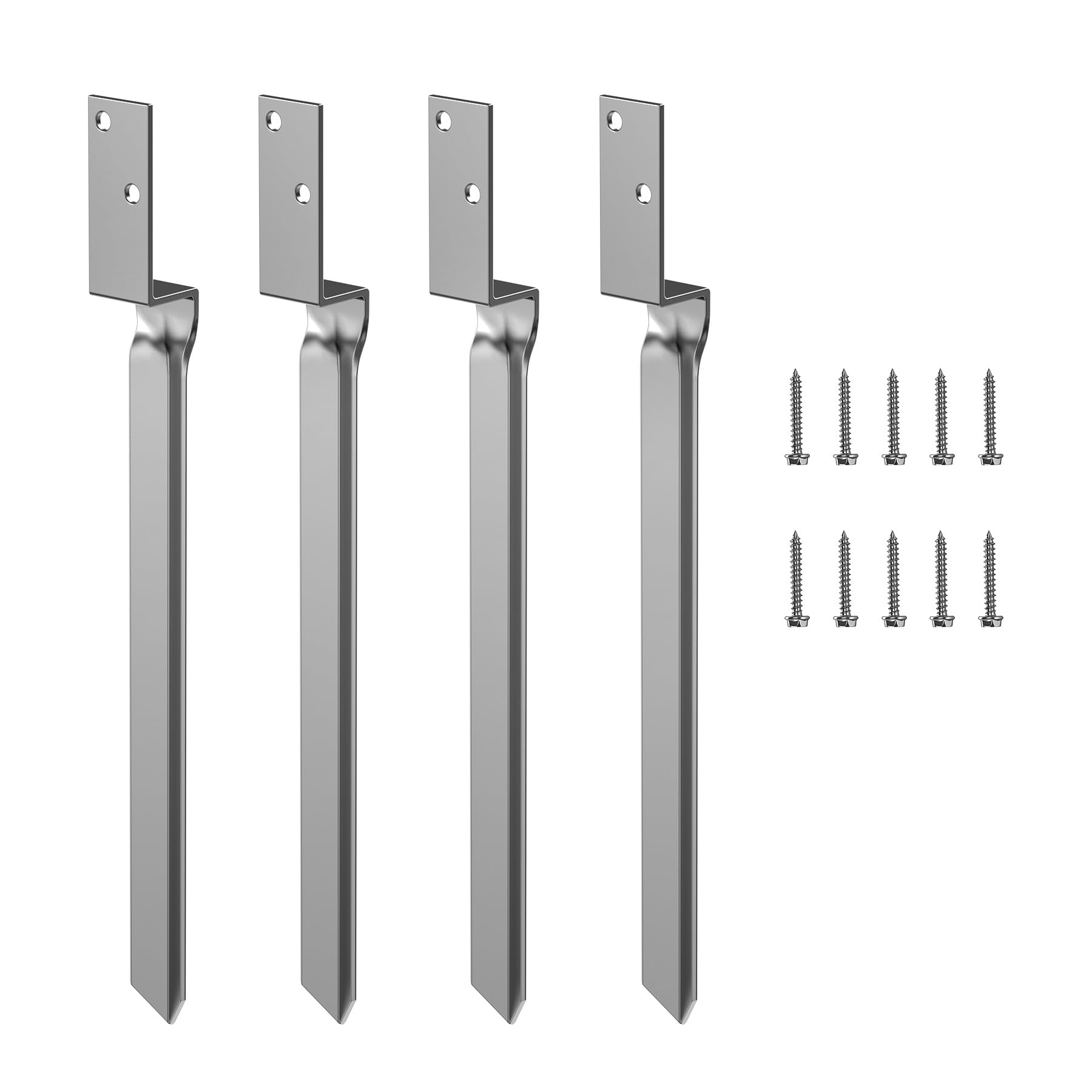 Forever Speed 4 Piezas Anclajes al Suelo para Columpios,50.5*4CM Anclaje al Suelo Galvanizado,Anclaje para Poste de Madera para Oscilante Valla Torre de Juegos