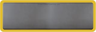 Smart Step Anti-fatigue Mat Supreme Yellow Safety Border 6x2 Gray