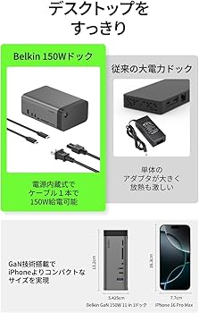 Amazon.co.jp: 【Amazon.co.jp限定】 Belkin 11-in-1 GaNドック(150W