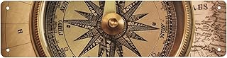 Law of the Compass Navigation Wall Art Poster Vintage Metal Tin Signs Funny Wall Decor Metal Sign Outdoor Wall Decorations for Home Living Room Bedroom Halloween Decor Gifts 4x16 Inch