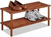 Bamboo 2-Tier Wooden Shoe Rack – Brown | Multi-Layer Shoe Storage Organiser for Entryway, Hallway, or Closet | Durable Bamboo Design Shoe Shelf for Home & Office Shoe Bench (2 Tier)