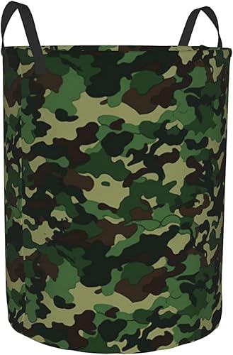 Miniatura 2 de Aniaml Camouflage Green print Circular Hamper Waterproof Storage Bin Organizer Basket Laundry Hamper With Handles For Clothes Toys Medium