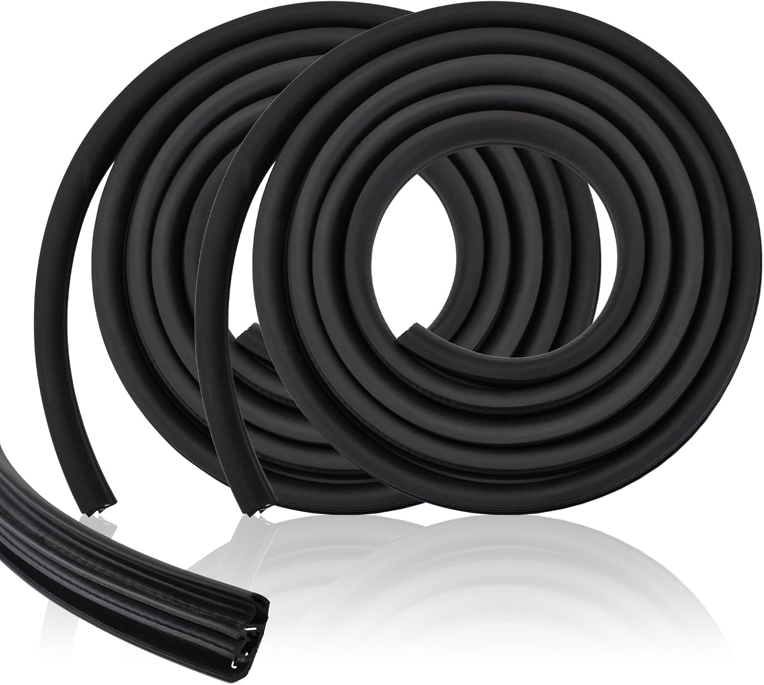 Door Weather Stripping Seal Compatible with 2007-2014 Chevy Avalanche Suburban GMC Yukon Escalade,Rubber Front Door Weatherstrip Replace#22766409 22766410 Driver & Passenger