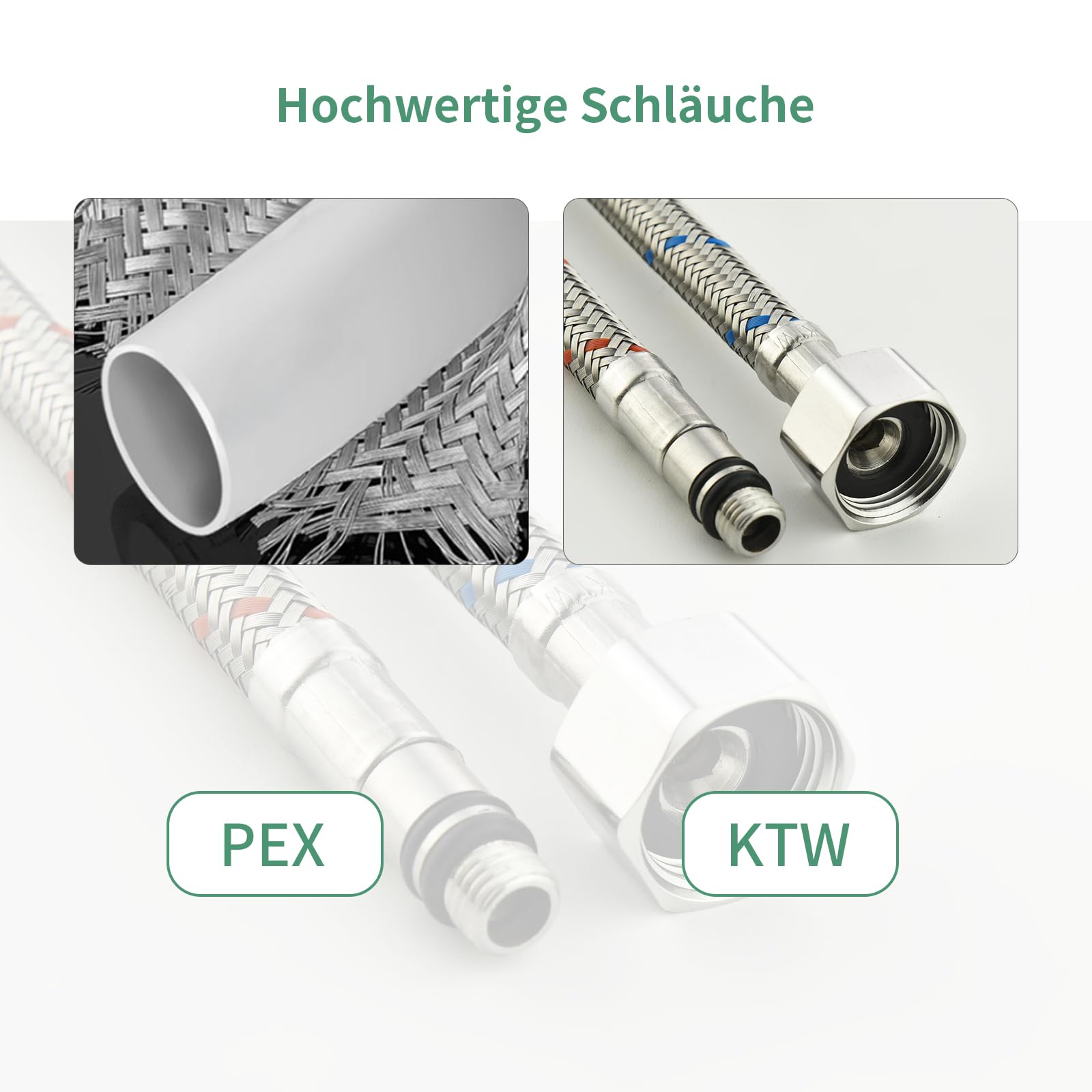 Wasserhahn Küche mit 360° Schwenkbarer Flexibler Auslauf, Hoher Bogen Hochdruck Küchenarmatur Edelstahl Spültischarmatur Küchenspüle Armatur mit Brause Armatur und Mischbatterie-Langlebig(Gebürstet)