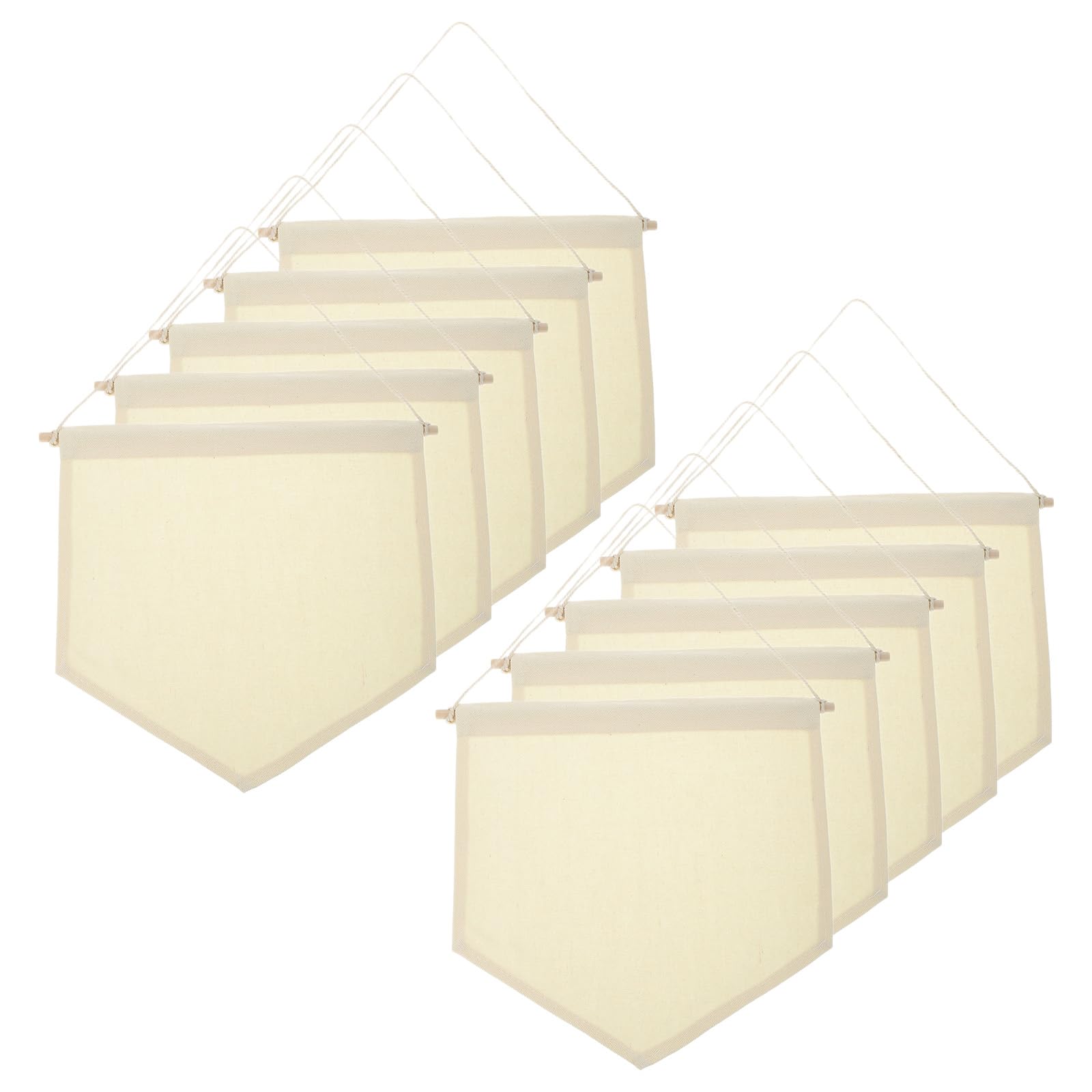 PATIKIL 10Pcs Blank Canvas Banner, Enamel Pin Wall Display Hanging Flags