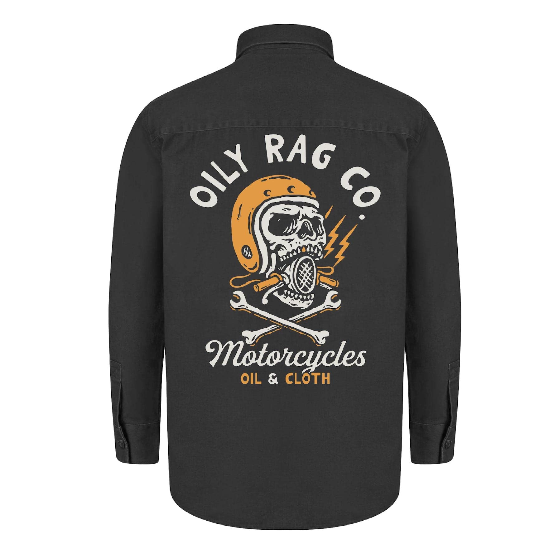Oily RagCo Spark Plug Zip-Thru Motorcycle Biker Hoodie - Black