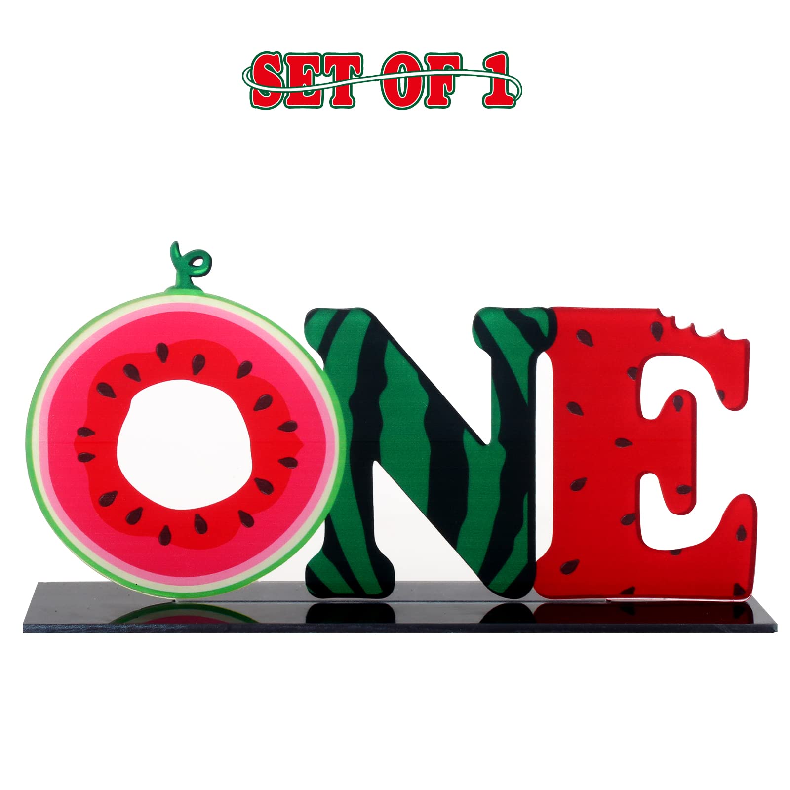 LINGTEER One Birthday Acrylic Table Centerpieces, One In A Melon Watermelon Baby First Birthday Shower Party Decorations Photopro Sign.