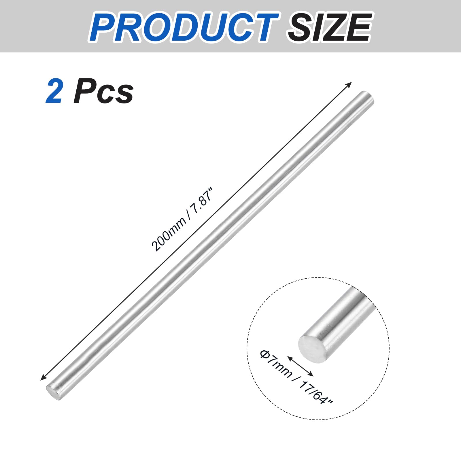 Barra Rotonda Acciaio Inox 316 7mm 200mm Confezione Da 2