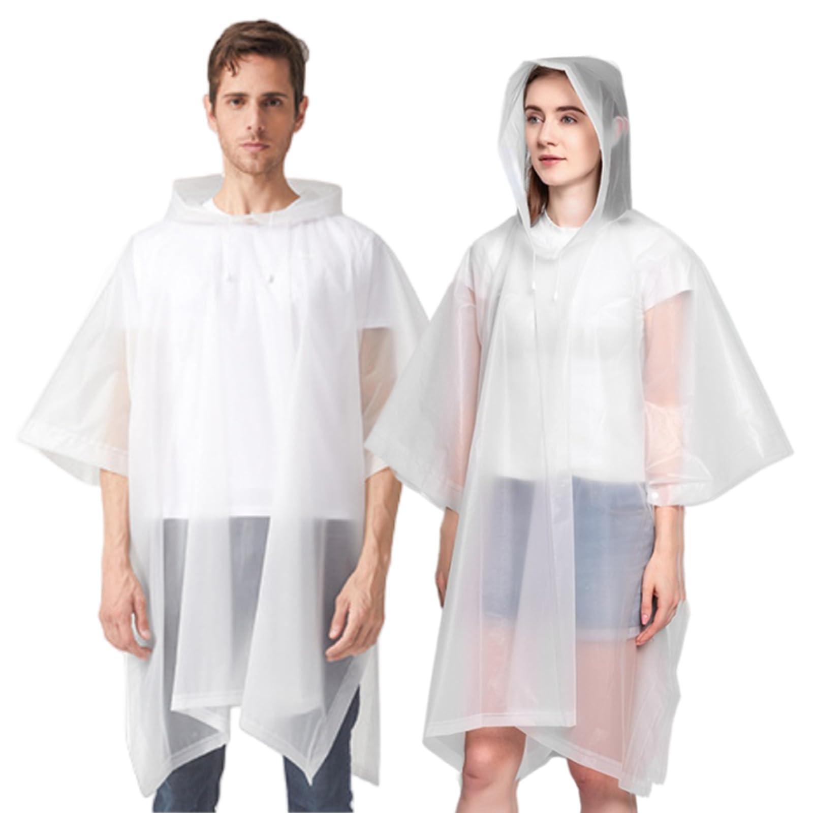 ruishyy Rain Ponchos for Adults Men Women (2-5 Pack), Reusable EVA Clear Poncho Rain Coats Waterproof Jackets with Hood-picture-10