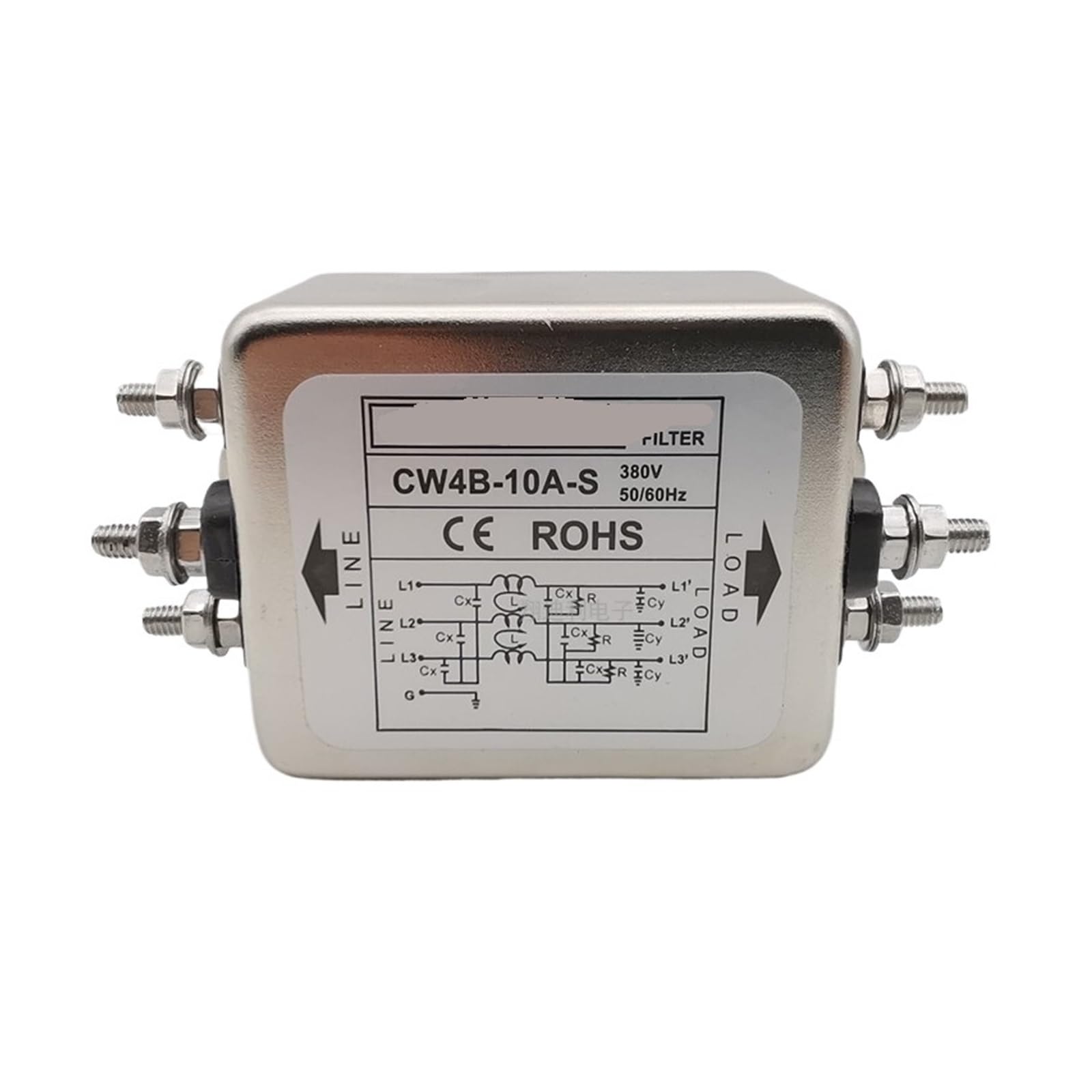 CAAUYXZW Anti-Interference Three-Phase Power Filter CW4B-10A-S 10A CW4B-20A-S 20A AC 380V(CW4B-10A-S 10A 380V)