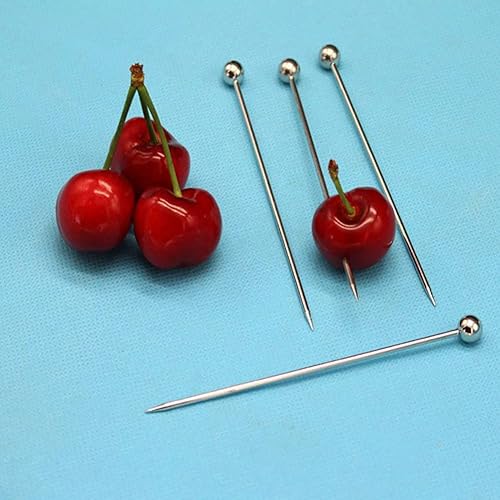 Miniatura 4 de 10 púas de cóctel de acero inoxidable, palillos de martini de metal, palillos de frutas, palillos de dientes de oliva, brochetas para fiestas,