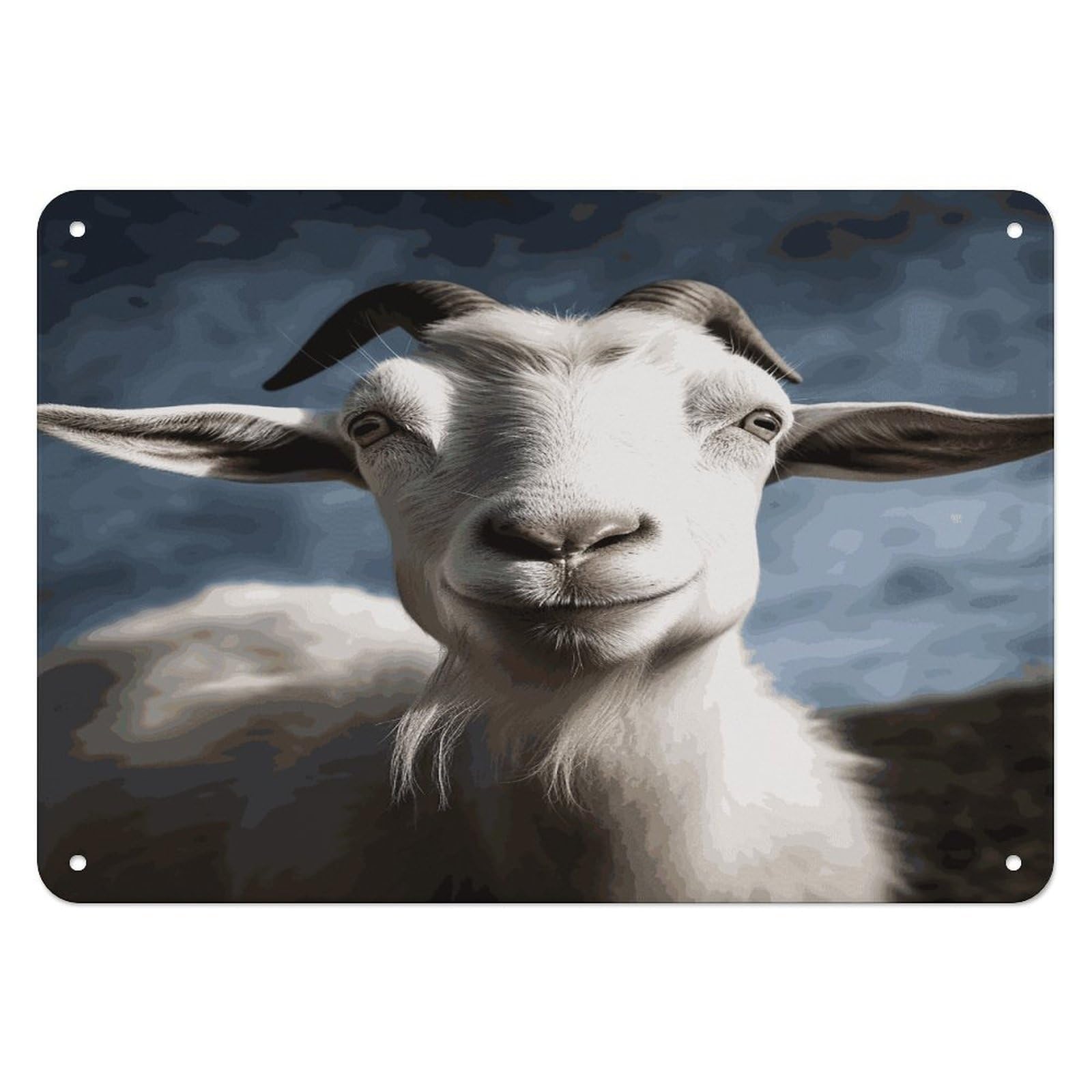 Fekiloot Style Goat Wall Decor Iron Painting Metal Sign
