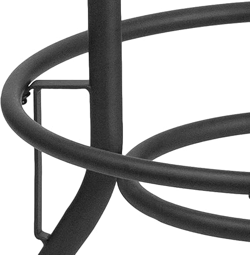 Miniatura 8 de Flash Furniture Taburete de bar de 30 pulgadas con asiento giratorio de cuero negro