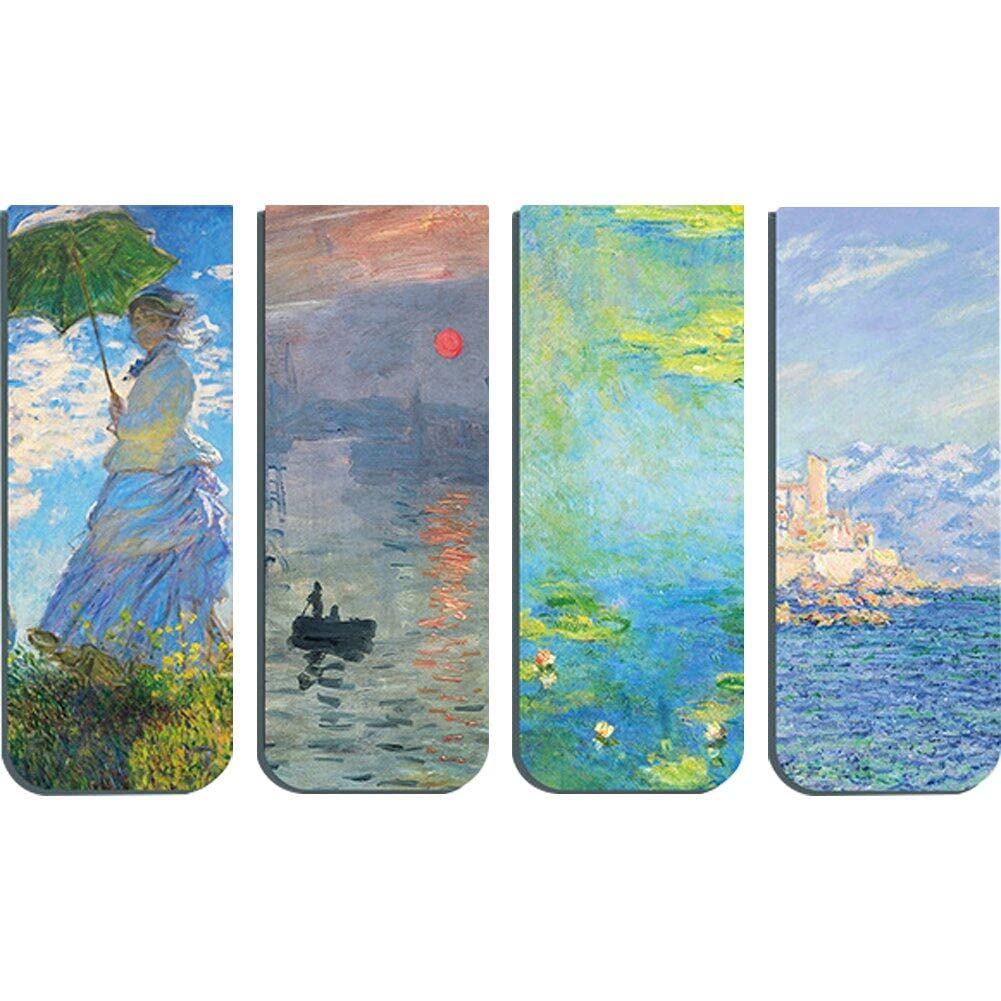 Sanfly Magnetic Bookmarks 4pcs/set World Famous Paintings Magnet Retro Van Gogh Starry Sky Book for Students