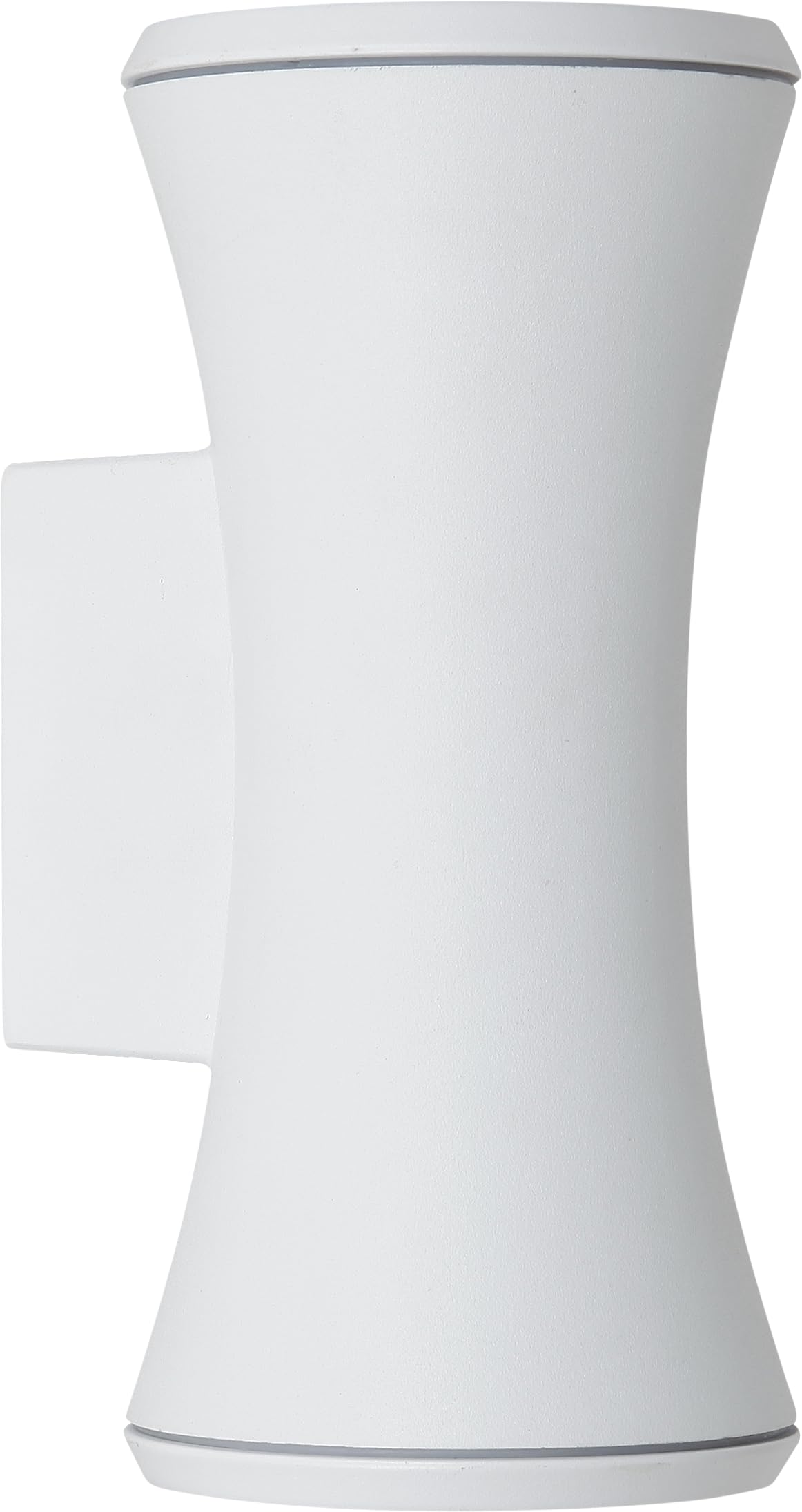 Tekled White Hourglass Waterproof Up Down Aluminium Outdoor Wall Light | Gu10 Socket | Weather Resistant Outside House Light Ip54 | For Entrances Facades Porches Gardens And Patios | (Built-In Led)